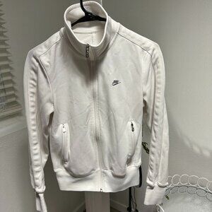 Nike White Long Sleeve Athletic Zip Up